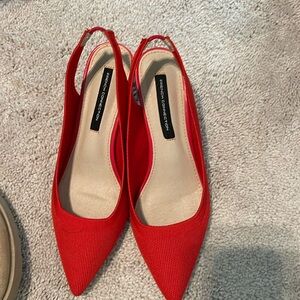 Red kitten heel shoes size 6.5